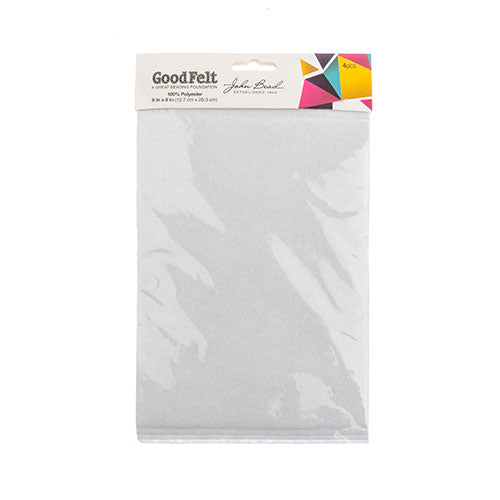 GoodFelt Beading Foundation 1.5MM 5x8in White (4pcs/pkg) | The Pink Bead Shop Canada