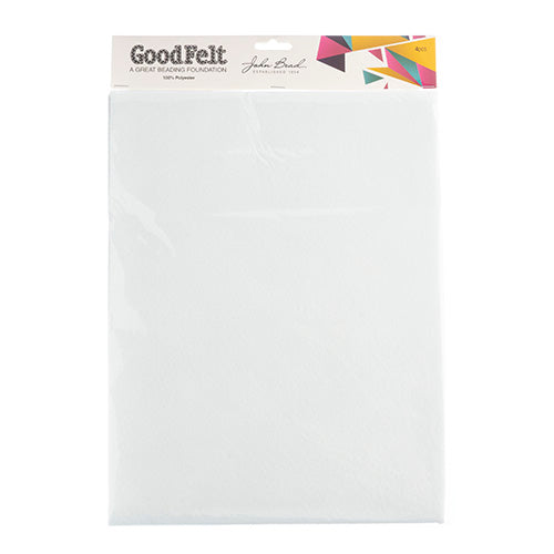 GoodFelt Beading Foundation 1.5MM 8.5x11in White (4pcs/pkg) | The Pink Bead Shop Canada