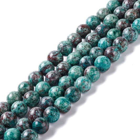 Natural Chrysocolla Beads Strands, Round, 8mm