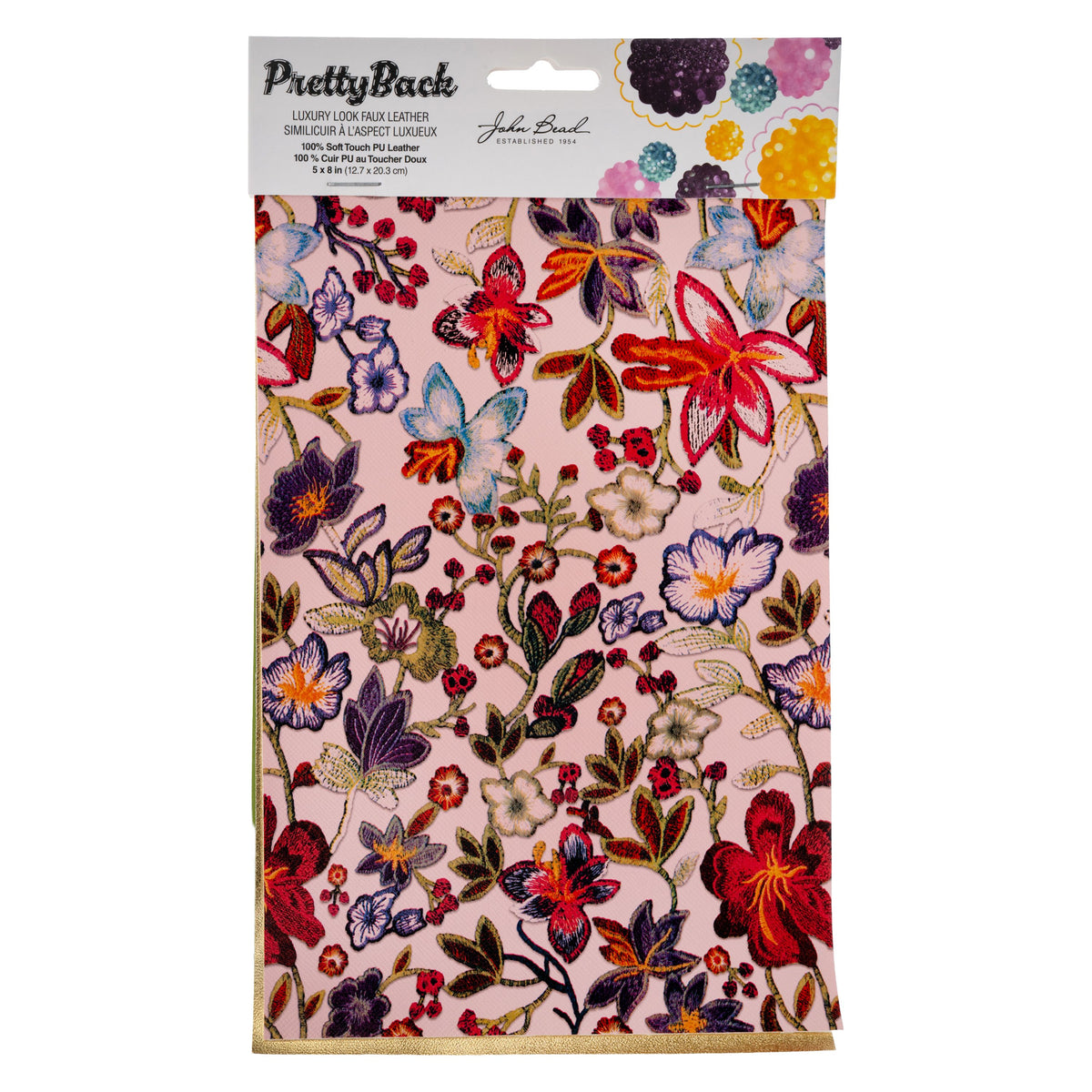 Floral Faux Leather Sheets 5x8 Inch – Green & Gold 3 Pack | The Pink Bead Shop Canada