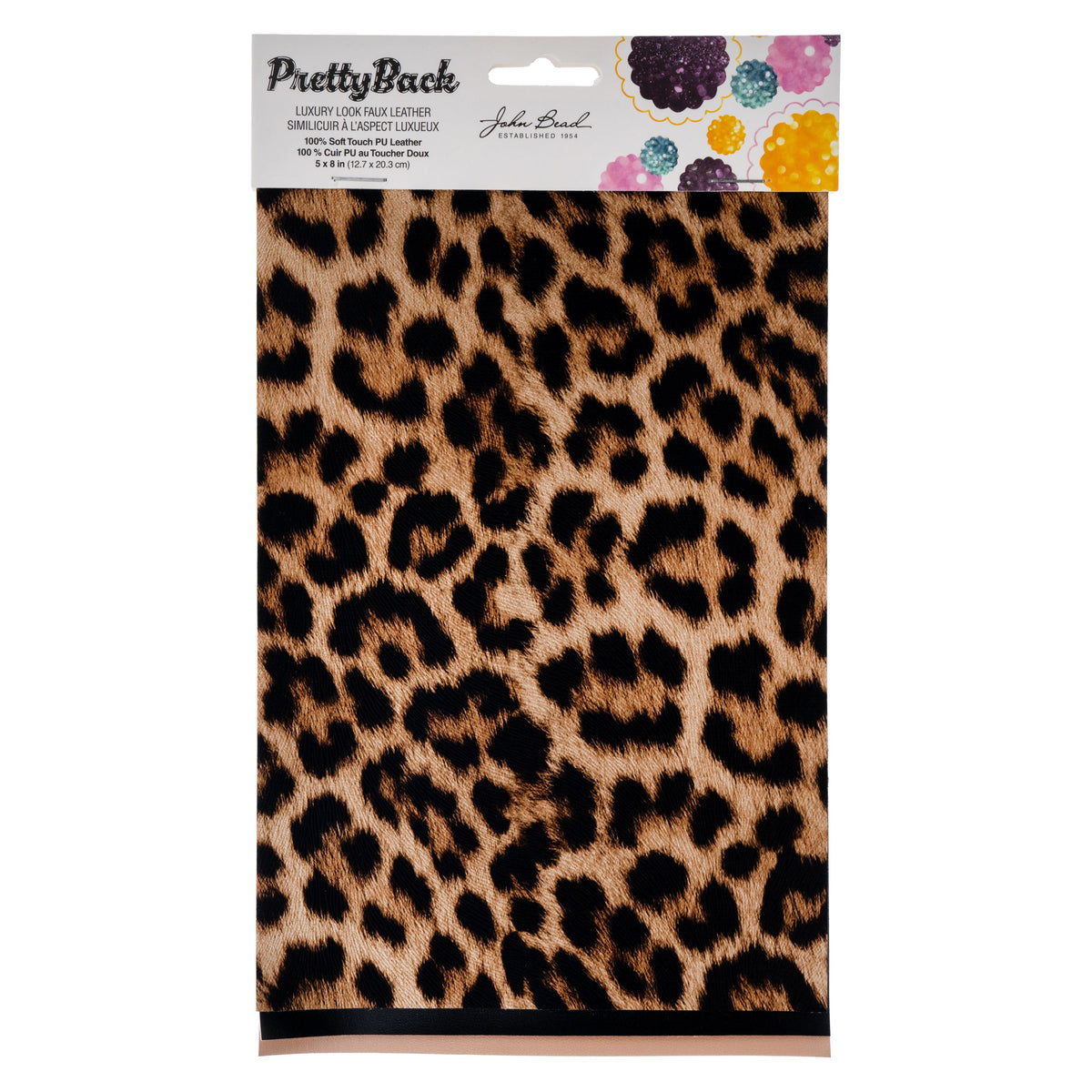 Animal Print Faux Leather Sheets 5x8 Inch – Leopard, Light Brown & Black 3 Pack | The Pink Bead Shop Canada