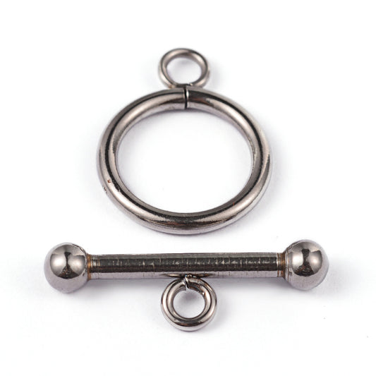 304 Stainless Steel Ring Toggle Clasps, Stainless Steel 5 Sets