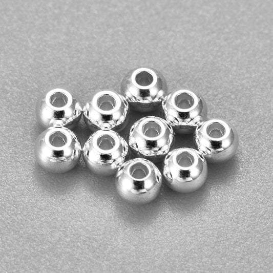 304 Stainless Steel Beads, Round, 10 Pack