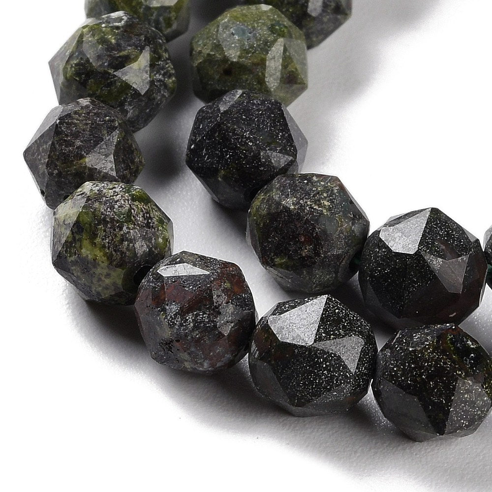 Dragon Blood Beads  Faceted Star Cut 78.5x7.58mm (48–50pcs/Strand) The Pink Bead Shop