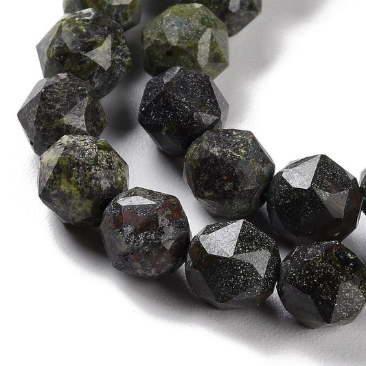 Dragon Blood Beads  Faceted Star Cut 78.5x7.58mm (48–50pcs/Strand) The Pink Bead Shop