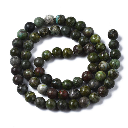 Variscite Beads – Natural Round 6mm (64–65pcs/Strand) The Pink Bead Shop