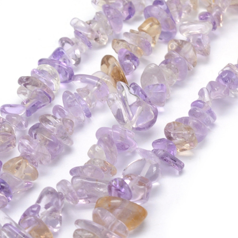 Natural Ametrine Beads Strands, Grade B, Chip Size: about 5~8mm