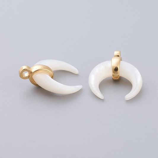 White Shell Mother of Pearl Shell Pendants Crescent Moon