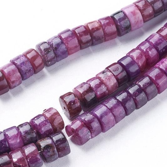 Natural Lepidolite/Purple Mica Stone Beads Strands, Spodumene Beads, Heishi Beads, Flat Round/Disc 6mm