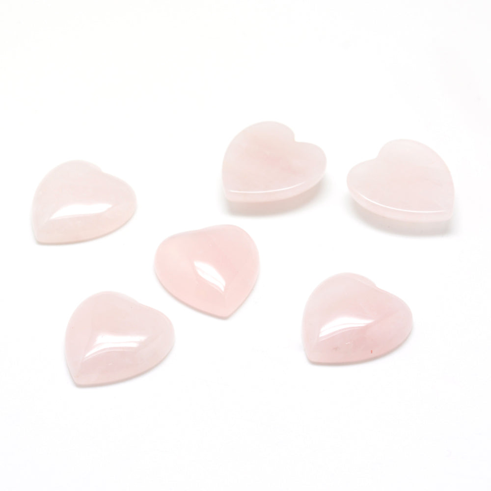 Natural Rose Quartz Gemstone Cabochons, Heart 2 Pack