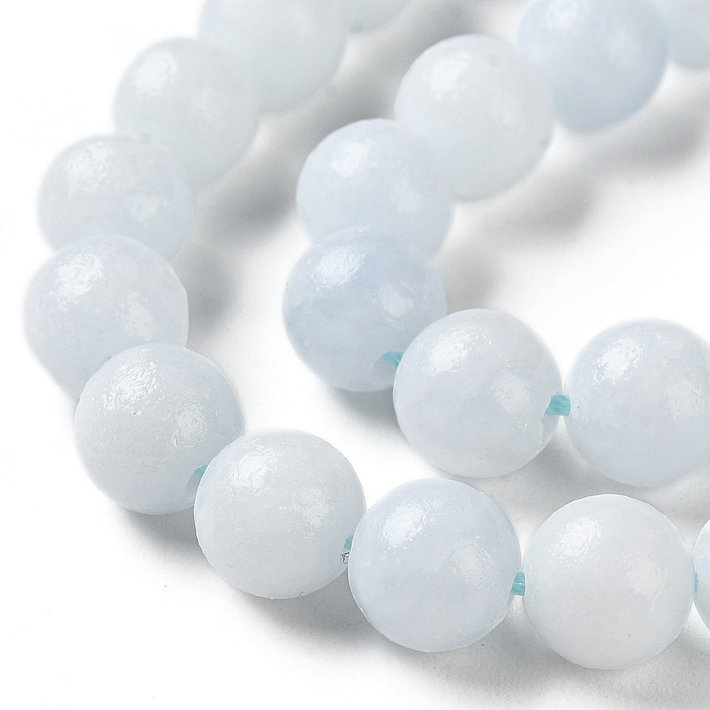 Natural Celestite/Celestine Beads Strands, Round, 8mm