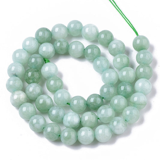 Natural Quartz Beads Strands, Dyed Color, Round, Aquamarine Size: 8.5mm