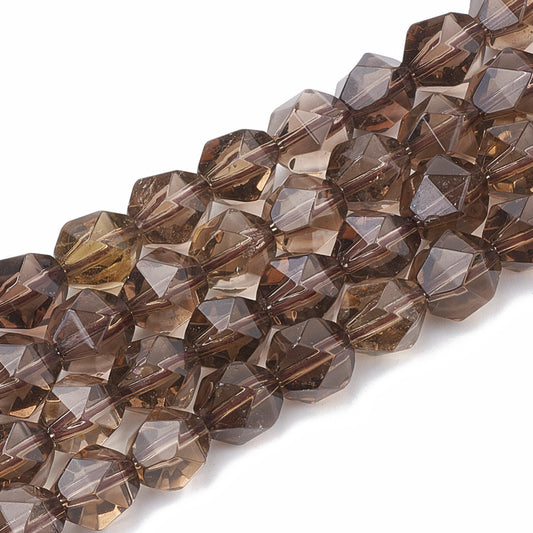 Smoky Quartz Star Cut Natural 8mm Bead Strands