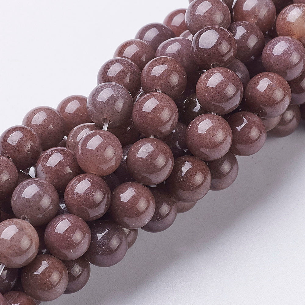Purple Aventurine Round Bead Strands 8mm
