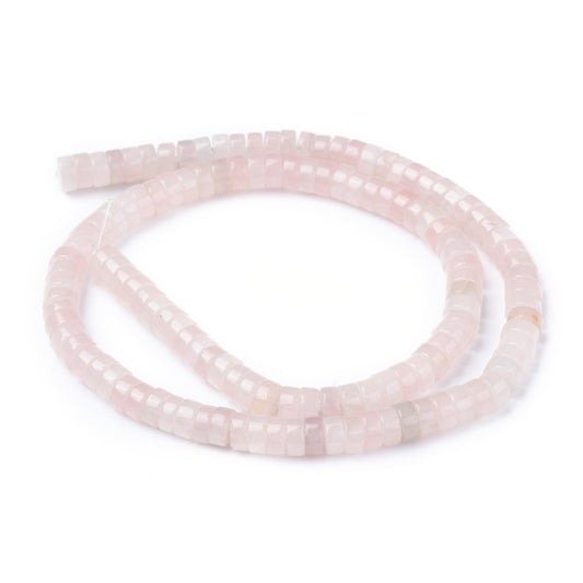 Natural Rose Quartz Beads Strands, Heishi Beads, Flat Round/Disc 6mm