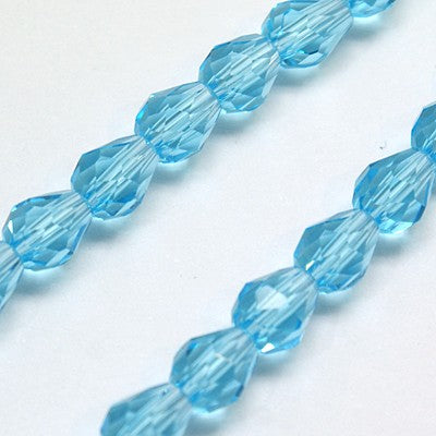 Glass Beads Strands, Faceted, Size: about 8mm wide, 12mm long, hole: 1mm