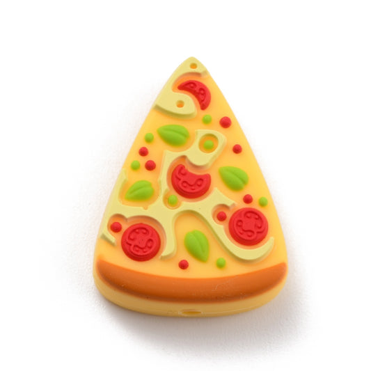 Food Grade Eco-Friendly Silicone Focal Beads,&nbsp; Pizza, Colorful