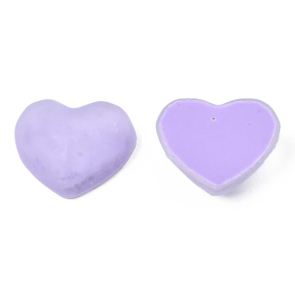Acrylic Cabochons, Rubberized Style, Heart, Mixed Color BULK 4 PACK