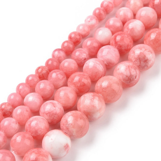 Persian Jade Bead Strands 8MM Dyed Round Pink