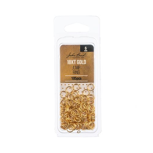 18K Gold Plated Open Jump Rings – 6mm – 105 Pieces | The Pink Bead Shop Canada