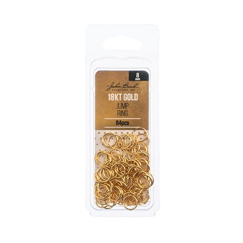 18K Gold Plated Open Jump Rings – 8mm – 84 Pieces | The Pink Bead Shop Canada