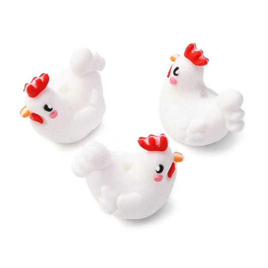 Chicken Silicone Focal Beads