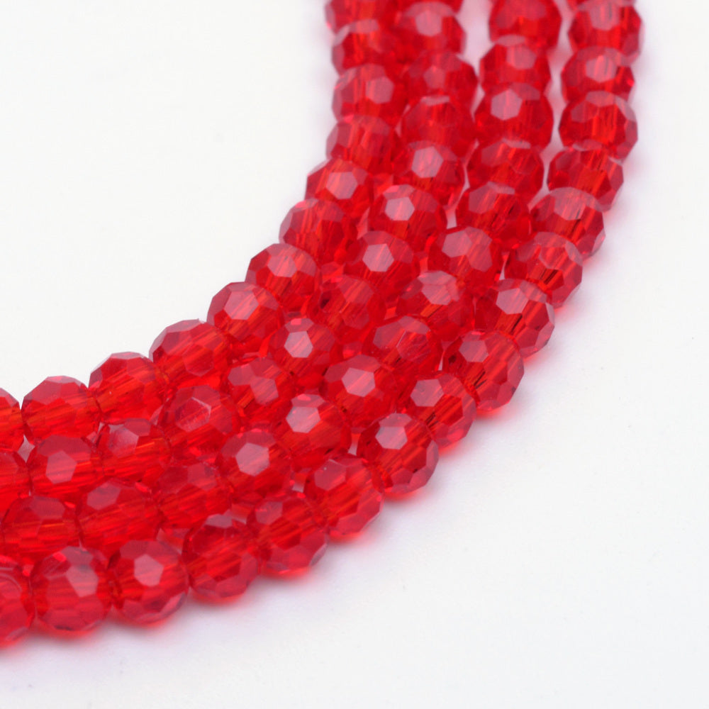 Transparent Glass Bead Strands, Imitation Austrian Crystal, Faceted(32 Facets), Round, 10mm