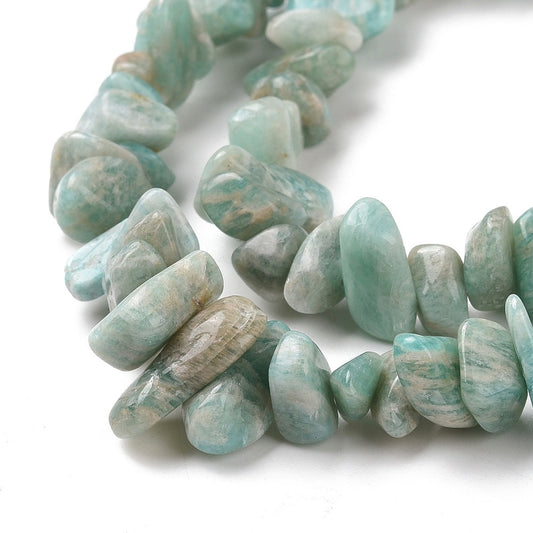 Natural Amazonite Chip Beads Strands, Size: about 5~8mm
