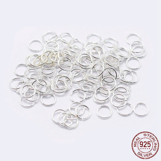 925 Sterling Silver Open Jump Rings, Round Rings, 8mm Pack Of 8