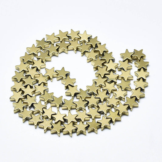 Hematite Star Beads 18K Gold Plated