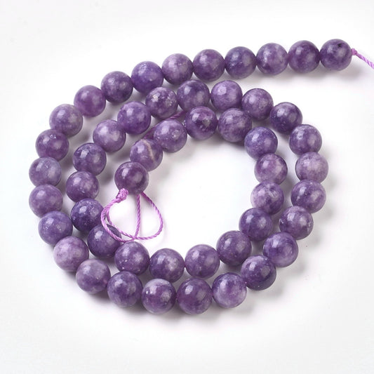 Lepidolite/Purple Mica Stone Bead Strands 8mm