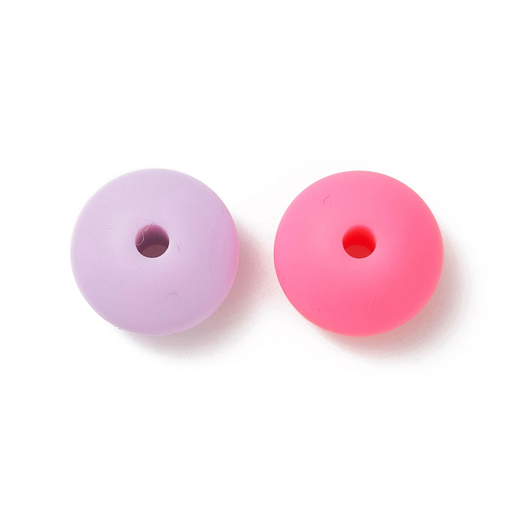 Silicone Beads, Rondelle, Mixed Color