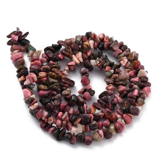 Natural Rhodonite Chip Bead Strands Size: about 5~8mm