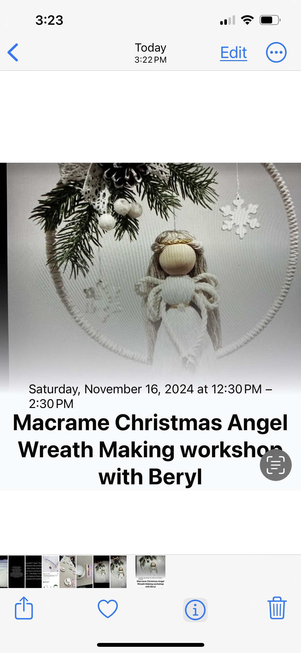 Macrame Christmas Angel Wreath Making with Beryl