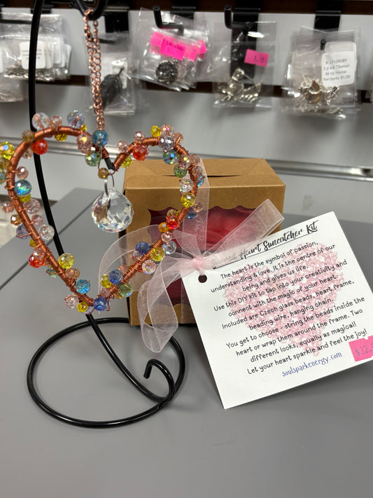 Heart Suncatcher DIY Kit – Beaded Crystal Kit | The Pink Bead Shop Canada