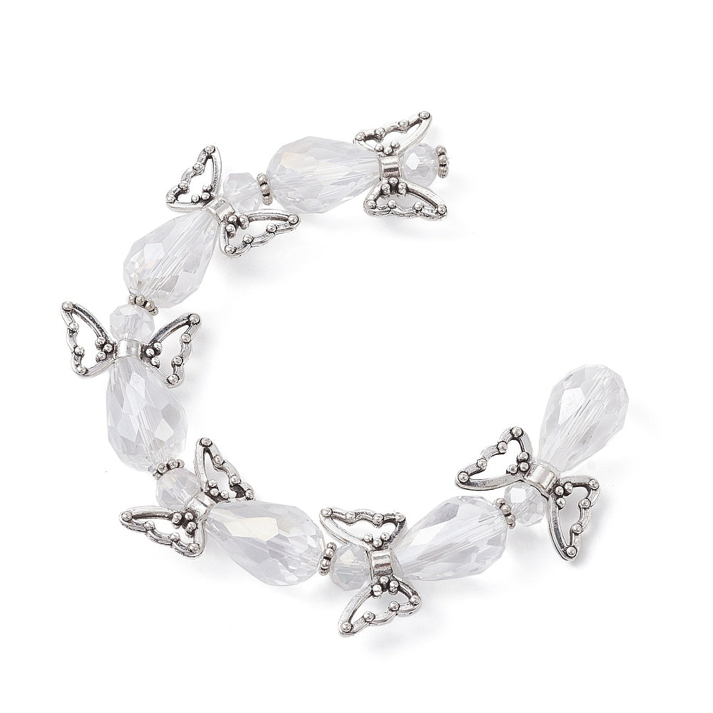 Angel Fairy Glass Bead Strand – Clear 24x18mm | The Pink Bead Shop Canada