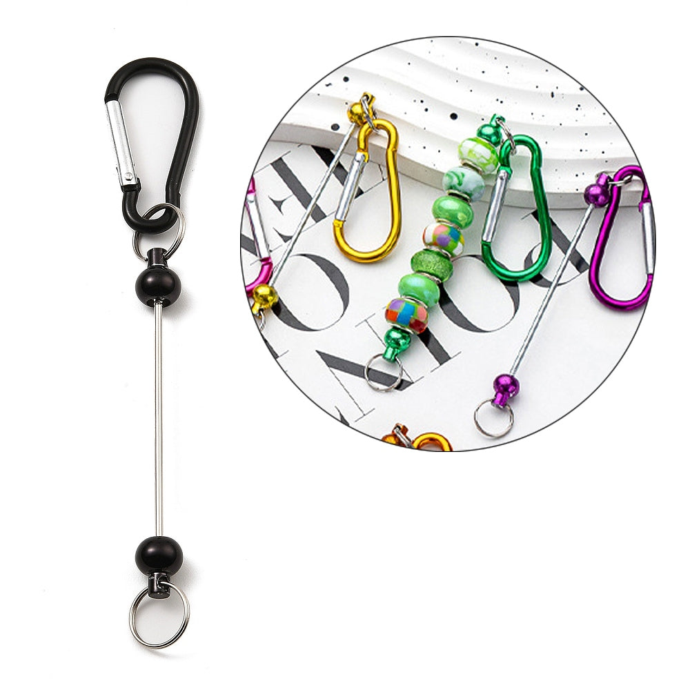 Aluminum Climbing Carabiner Keychain Clasps – Beadable Iron Clasps, Mixed Colors, 146mm (5pcs Set) The Pink Bead Shop