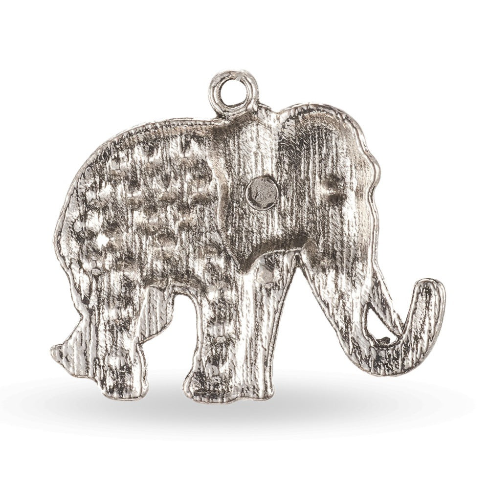 Elephant, Antique Silver, Colorful Tibetan Style Alloy Rhinestone Big Pendants