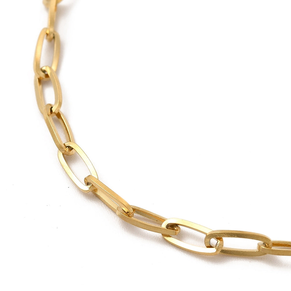 14K Gold Plated Stainless Steel Paperclip Chain Bracelet – Women’s Bracelet, 6-1/2 inch (16.4cm) The Pink Bead Shop