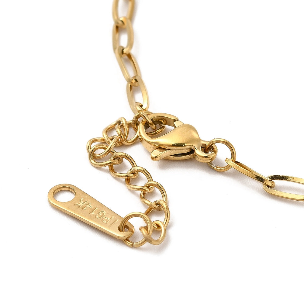 14K Gold Plated Stainless Steel Paperclip Chain Bracelet – Women’s Bracelet, 6-1/2 inch (16.4cm) The Pink Bead Shop