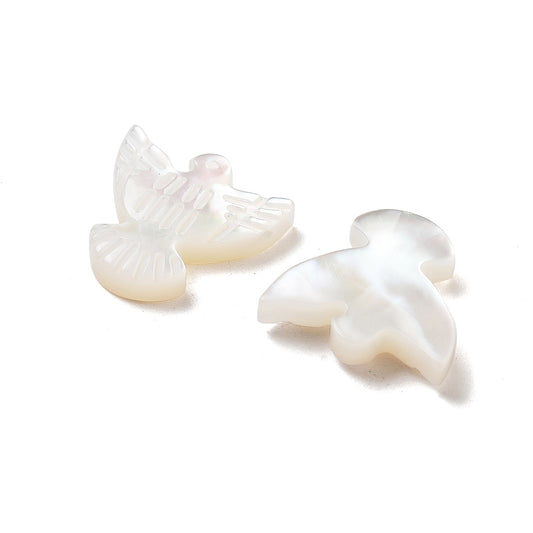 Natural White Shell Bird Beads 13mm Horizontal Hole – Sold Individually (Canada) | The Pink Bead Shop