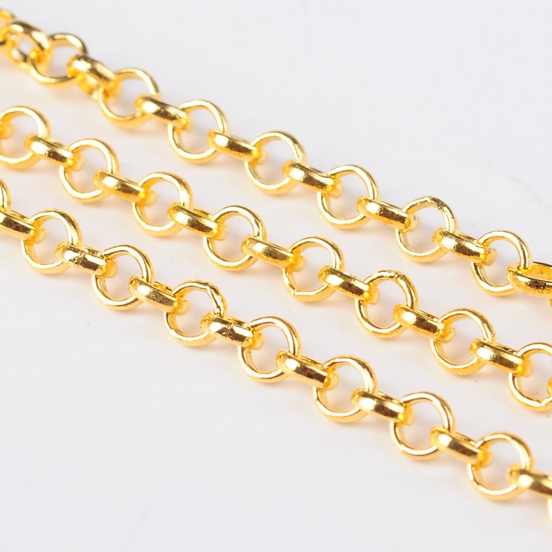 Gold Iron Rolo Chain by the Metre | The Pink Bead Shop Canada