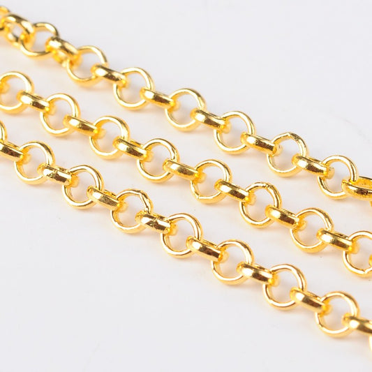 Gold Iron Rolo Chain by the Metre | The Pink Bead Shop Canada