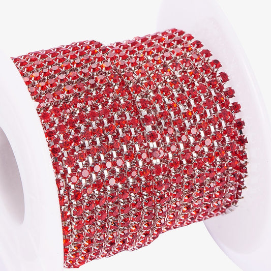 Brass Rhinestone Strass Chain Hyacinth Silver Plated | Sold by the Yard | The Pink Bead Shop Canada
