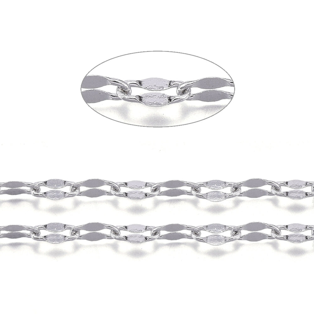 Tarnish-Resistant 304 Stainless Steel Dapped Link Chain – Stainless Steel Sold by the meter | The Pink Bead Shop Canada