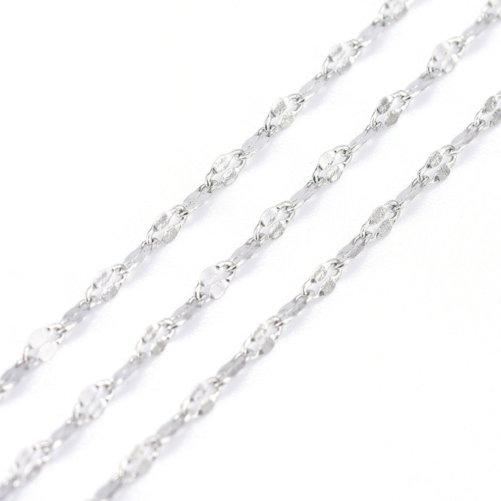 Tarnish-Resistant 304 Stainless Steel Dapped Link Chain – Stainless Steel Sold by the meter | The Pink Bead Shop Canada