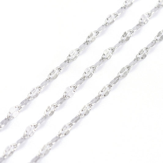 Tarnish-Resistant 304 Stainless Steel Dapped Link Chain – Stainless Steel Sold by the meter | The Pink Bead Shop Canada