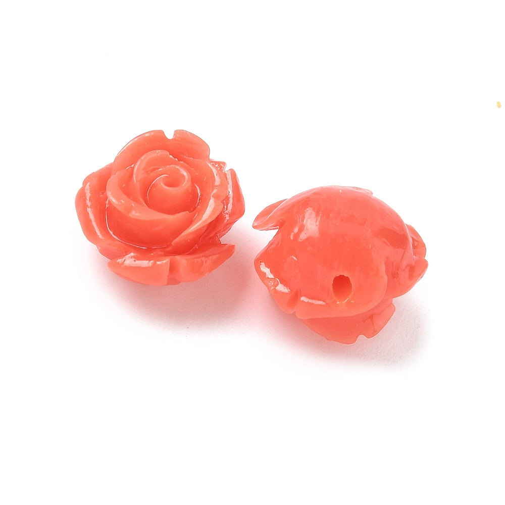 Synthetic Coral Rose Beads 10 Pack – Salmon Flower 11.5mm | The Pink Bead Shop Canada