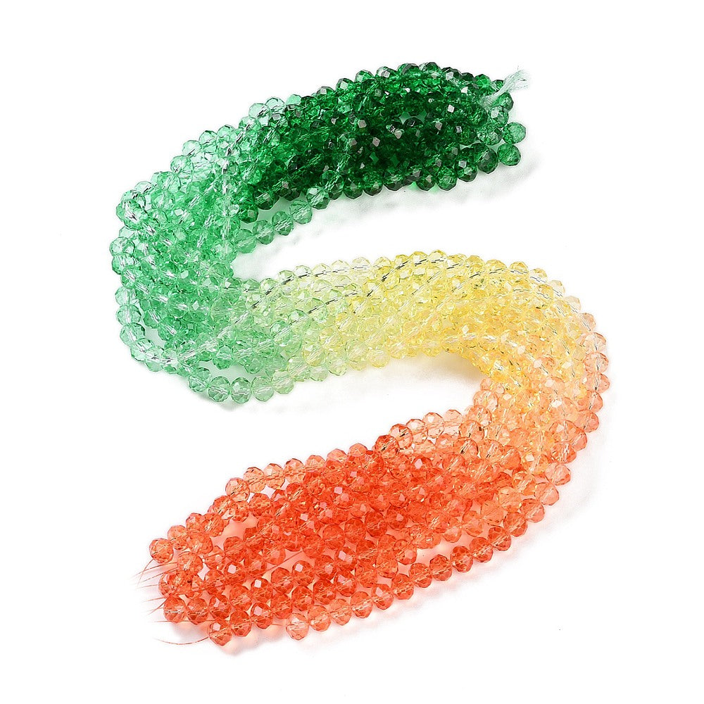 8mm Colourful Baking Paint Faceted Glass Rondelle Beads | The Pink Bead Shop Canada