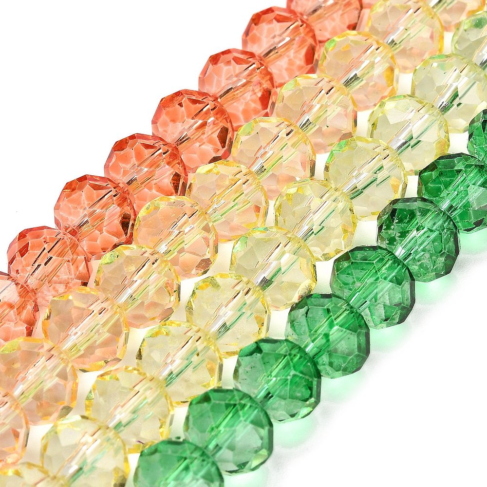 8mm Colourful Baking Paint Faceted Glass Rondelle Beads | The Pink Bead Shop Canada